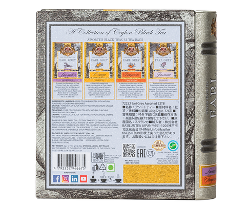 Tea Book - Earl Grey Collection - 32 Enveloped Tea Bags - 4 Flavours