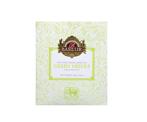 TEAK WOODEN BOX-UNFLAVORED GREEN TEA-SILVER GREEN NEEDLE-200G