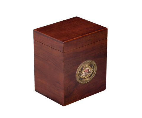 TEAK WOODEN BOX-UNFLAVORED GREEN TEA-SILVER GREEN NEEDLE-200G