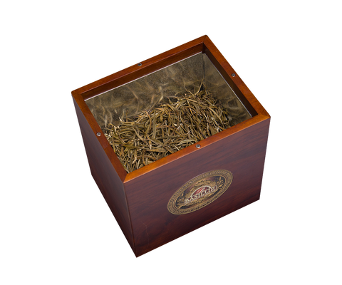 TEAK WOODEN BOX-UNFLAVORED GREEN TEA-SILVER GREEN NEEDLE-200G
