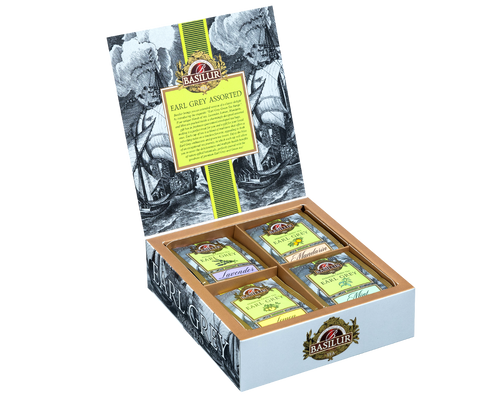 Basilur Earl Grey Collection - Assorted Green Teas - 40 Enveloped tea Bags