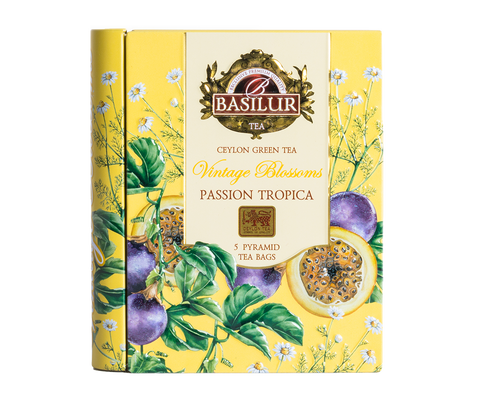 Mini Tea Book - Vintage Blossoms - Passion Tropical - 5 Pyramid Tea Bags
