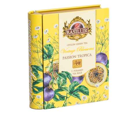 Mini Tea Book - Vintage Blossoms - Passion Tropical - 5 Pyramid Tea Bags
