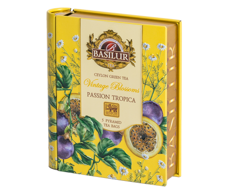 Mini Tea Book - Vintage Blossoms - Passion Tropical - 5 Pyramid Tea Bags