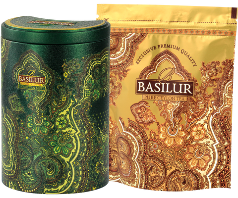 Basilur's Moroccan Mint Green Tea - 100g Loose Leaf Tin Caddy