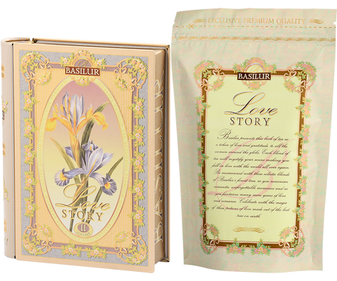 Love Story II - Tea Book - Almond & Rose Black and Green Tea - 100g Loose Leaf