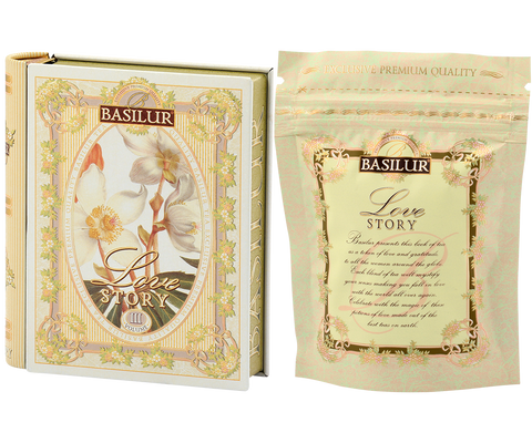 Love Story III - Mini Tea Book - Amaranth, Coconut & Pineapple Green Tea - 5 Pyramid Tea Bags