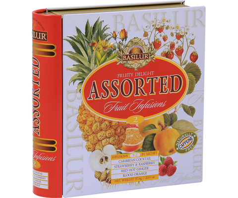 Assorted Fruity Delights Tea Book - 32 Enveloped Tea Bags - 4 Flavours