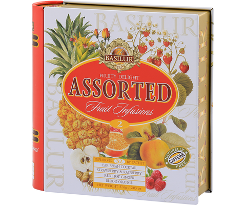 Assorted Fruity Delights Tea Book - 32 Enveloped Tea Bags - 4 Flavours