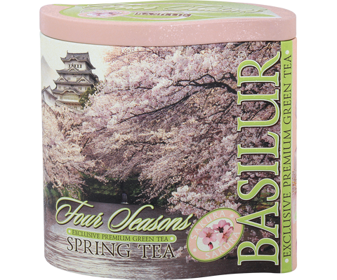 Basilur Spring Tea Tin Caddy - 100G Loose Leaf Green Tea