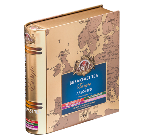 Breakfast in Europe Tea Book - 32 Enveloped Tea Bags - 4 Flavours