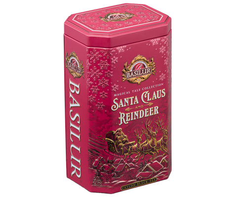 The Santa Claus and Reindeer Tin Caddy - 75g Ceylon Black tea
