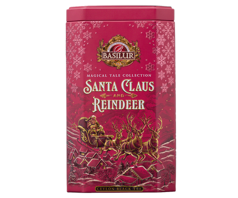The Santa Claus and Reindeer Tin Caddy - 75g Ceylon Black tea