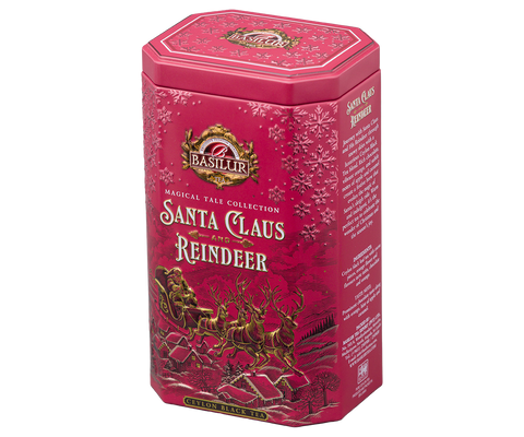 The Santa Claus and Reindeer Tin Caddy - 75g Ceylon Black tea
