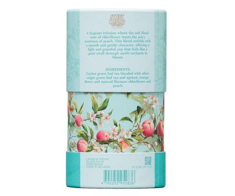 Basilur Sweet Orchard Peach & ElderFlower - 75g Loose Leaf Green Tea