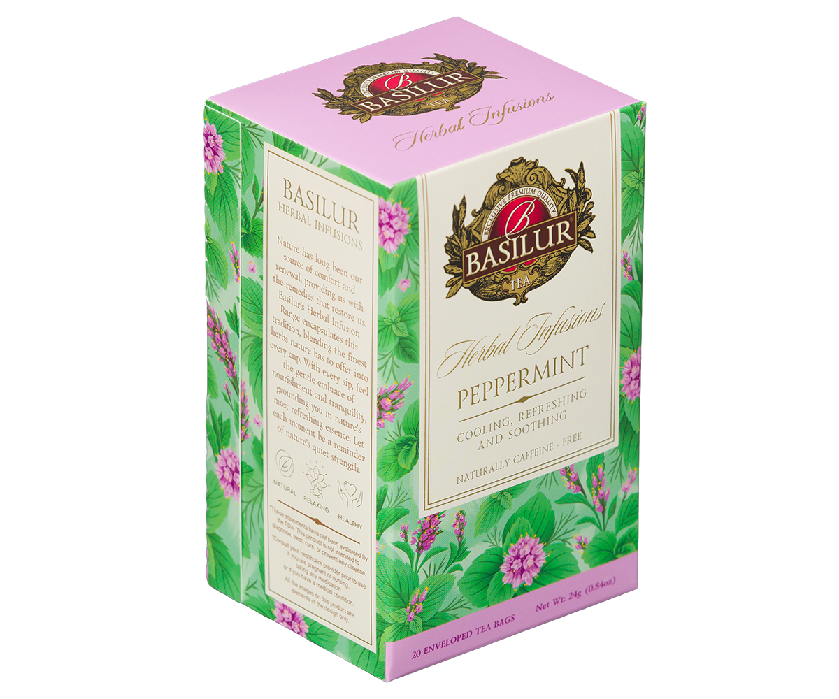 Basilur Herbal Infusions - Peppermint - 20 Enveloped Tea Bags – Basilur ...