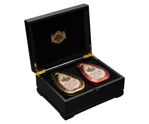Basilur Wooden Gift Box with Two Island of Tea Tins - Imperial Ceylon and Gold Teas