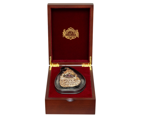 Basilur Wooden Gift Box with an Island of Tea Tin - Earl Grey