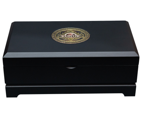 Basilur Wooden Gift Box with Two Ceylon Heritage Tins - Lush Valley and Earl Grey