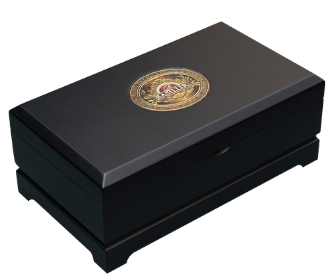 Basilur Wooden Gift Box with Two Ceylon Heritage Tins - Lush Valley and Earl Grey