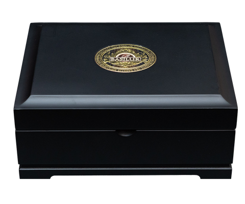 Basilur Wooden Gift Box with Two Island of Tea Tins - Imperial Ceylon and Earl Grey