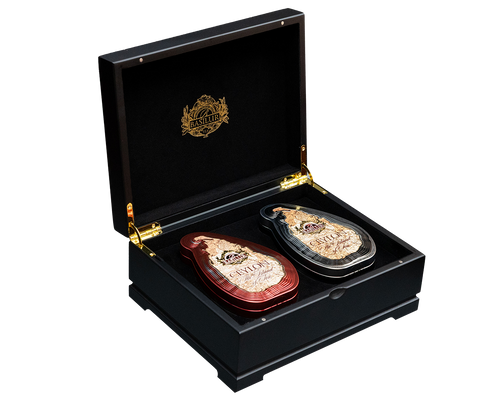 Basilur Wooden Gift Box with Two Island of Tea Tins - Imperial Ceylon and Earl Grey