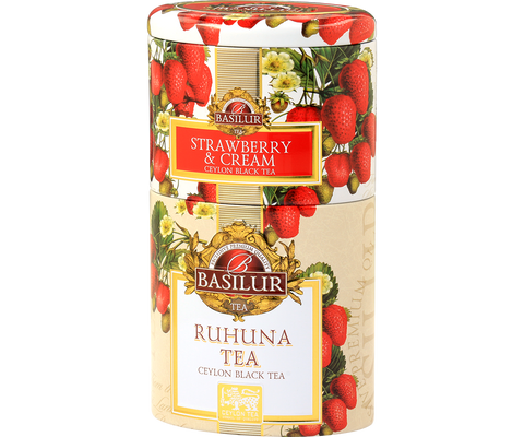 Basilur Two Layer Tea Caddy - Strawberry & Ruhuna