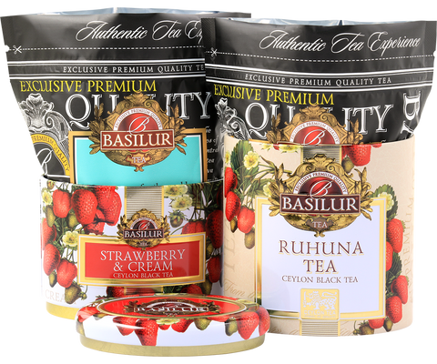 Basilur Two Layer Tea Caddy - Strawberry & Ruhuna