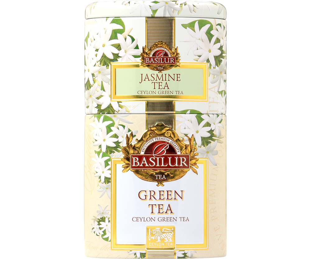 Basilur Two Layer Caddy - Jasmine & Green Tea